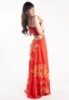 Vestido Dwz Longo Estampado com Alcas