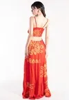 Vestido Dwz Longo Estampado com Alcas