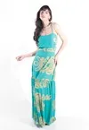 Vestido Dwz Longo Estampado com Alcas