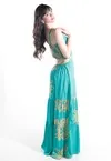 Vestido Dwz Longo Estampado com Alcas