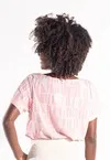 Blusa Dwz Manga Curta Etampada em Crepe