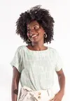 Blusa Dwz Manga Curta Etampada em Crepe