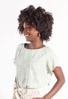 Blusa Dwz Manga Curta Etampada em Crepe