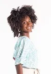 Blusa Dwz Manga Princesa Crepe Estampada