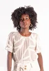 Blusa Dwz Estampada Manga Curta Dois Botoes