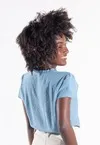 Blusa Dwz Manga Transpassada Babado