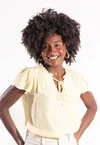 Blusa Dwz Manga Transpassada Babado