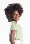 Blusa Dwz Manga Transpassada Babado