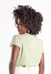 Blusa Dwz Manga Transpassada Babado