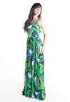 Vestido Dwz Longo Estampado com Bojo