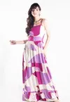 Vestido Dwz Longo Estampado com Bojo