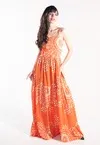 Vestido Dwz Longo Estampado com Bojo
