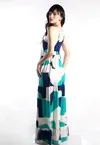 Vestido Dwz Longo Estampado com Bojo