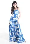 Vestido Dwz Longo Estampado com Bojo