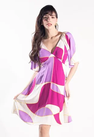 Vestido Dwz Estampado com Bojo e Lastex