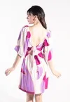 Vestido Dwz Curto Estampado com Amarracao