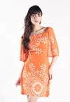 Vestido Dwz Curto Estampado com Amarracao