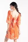 Vestido Dwz Curto Estampado com Amarracao