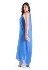 Vestido Dwz Longo Fluido em Crepe