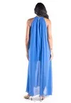 Vestido Dwz Longo Fluido em Crepe