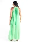 Vestido Dwz Longo Fluido em Crepe