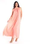 Vestido Dwz Longo Fluido em Crepe