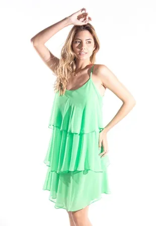 Vestido Dwz Curto Fluido Babado