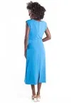Vestido Dwz Liso Drapeado na Frente