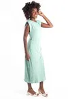 Vestido Dwz Liso Drapeado na Frente