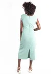 Vestido Dwz Liso Drapeado na Frente