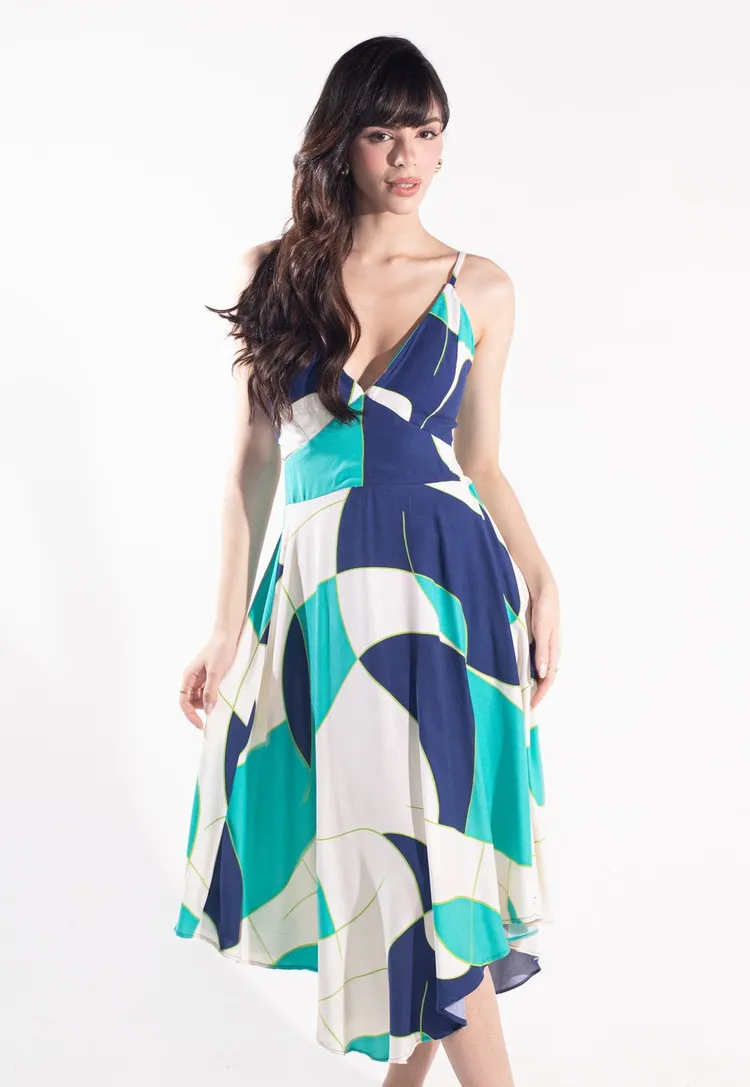 Vestido Dwz com Alcas Estampado Mid