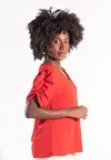 Blusa Dwz Lisa Decote V Manga Princesa