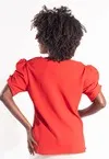 Blusa Dwz Lisa Decote V Manga Princesa
