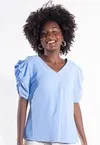 Blusa Dwz Lisa Decote V Manga Princesa