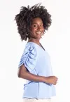 Blusa Dwz Lisa Decote V Manga Princesa