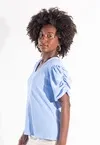 Blusa Dwz Lisa Decote V Manga Princesa