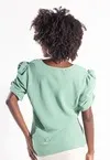 Blusa Dwz Lisa Decote V Manga Princesa