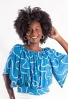 Blusa Dwz Ombro a Ombro Estampada com Amarracao