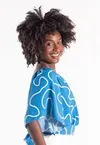 Blusa Dwz Ombro a Ombro Estampada com Amarracao