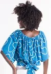 Blusa Dwz Ombro a Ombro Estampada com Amarracao