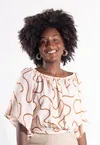 Blusa Dwz Ombro a Ombro Estampada com Amarracao
