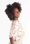 Blusa Dwz Ombro a Ombro Estampada com Amarracao