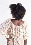 Blusa Dwz Ombro a Ombro Estampada com Amarracao