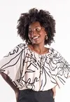 Blusa Dwz Ombro a Ombro Estampada com Amarracao