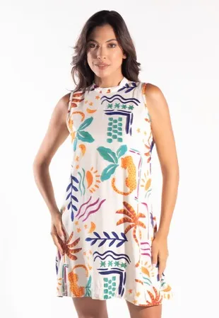 Vestido Dwz Curto Estampado