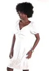 Vestido Dwz Liso com Manga Bordada
