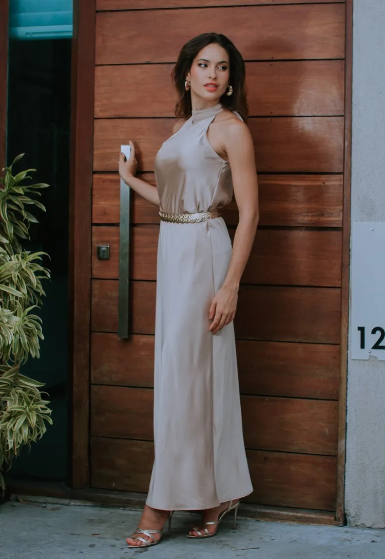 Conjunto Dwz Cetim Blusa e Saia Mid