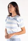 Blusa Dwz Malha Listrada Manga Princesa