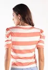 Blusa Dwz Malha Listrada Manga Princesa