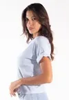 Blusa Dwz Malha Listrada Manga Dobrada